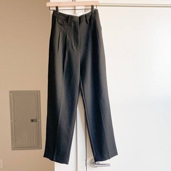 Aritzia Wilfred Wide Leg High Waist Black Pants Size 4 Workwear Career Office - Picture 1 of 8